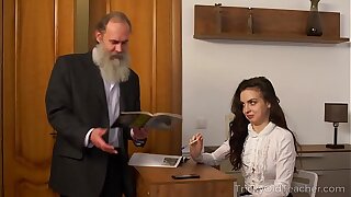Tricky Old Teacher - Old teacher with her lovely natural boobs Milana Witchs