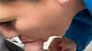 Stupid wife sucking dick in store like a harlot