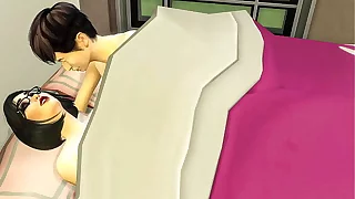 Japanese Step-mom and virgin step-son share transmitted to same bed at transmitted to hotel room on a business trip